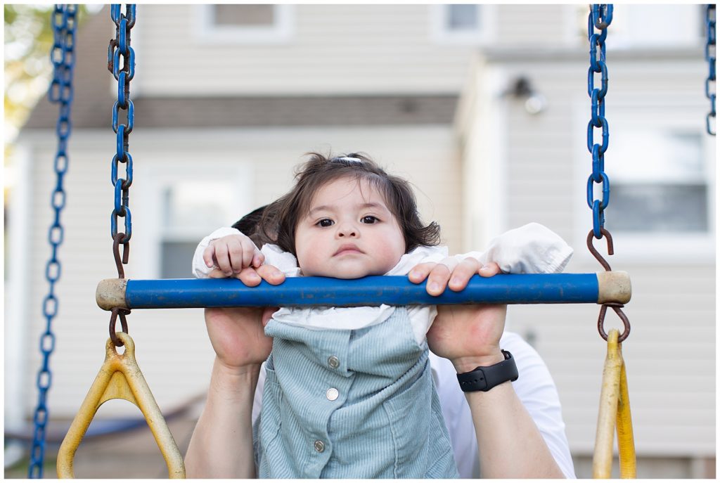 baby on swing