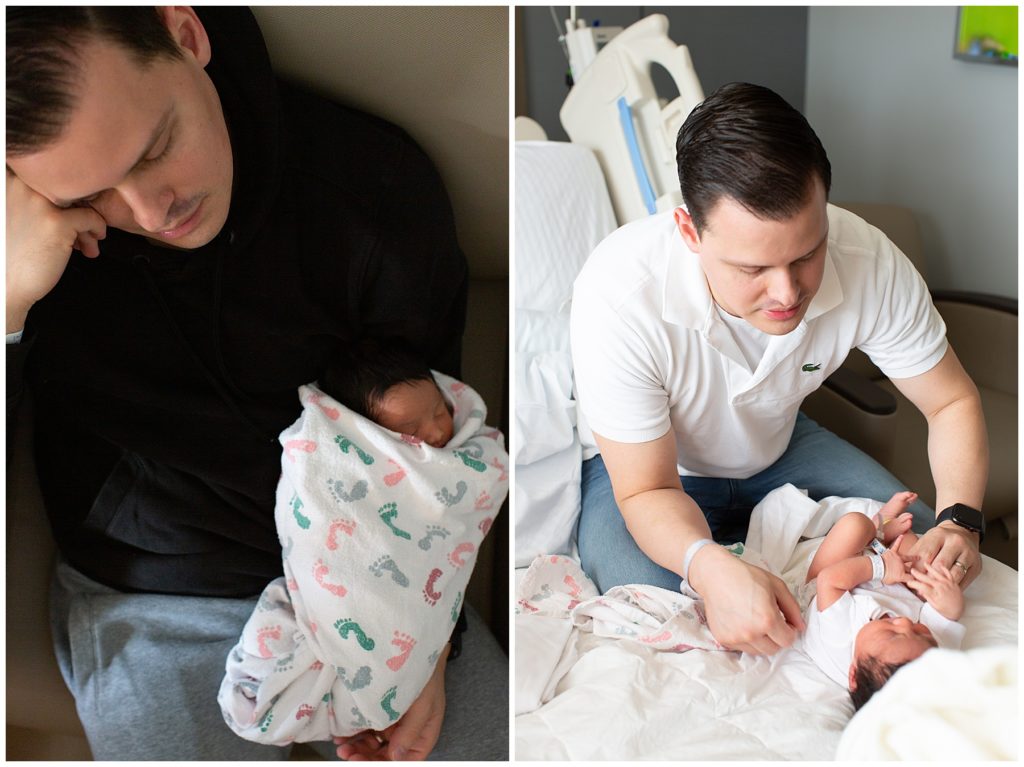 dad holding newborn