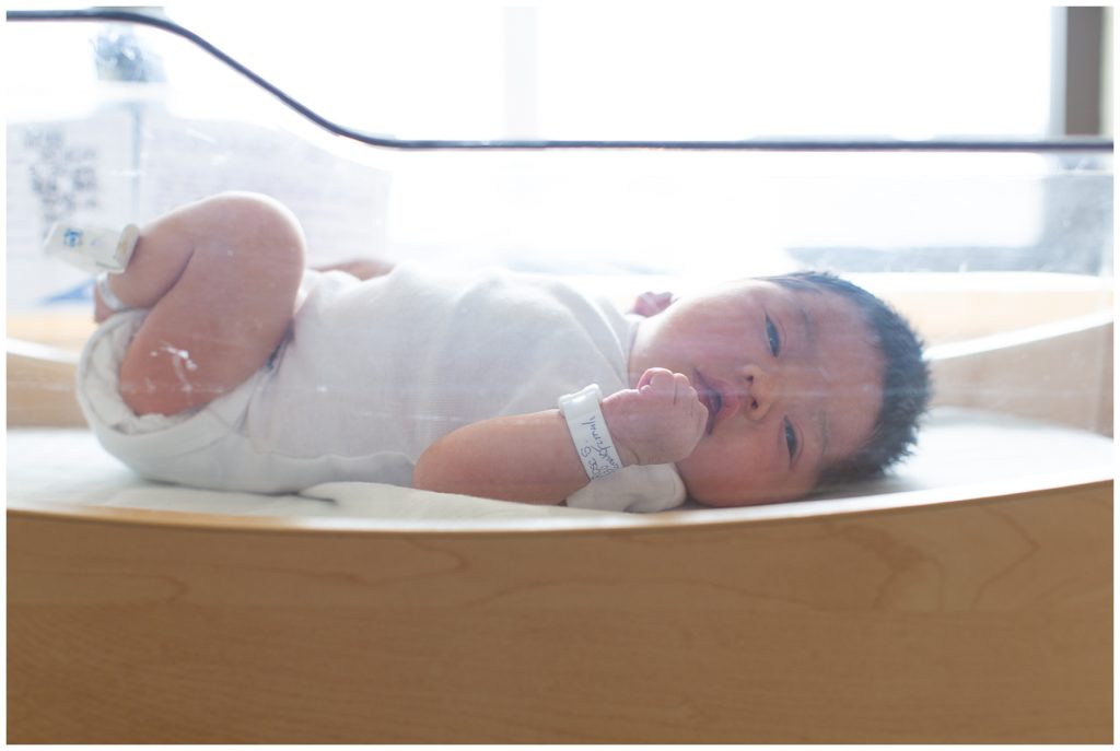 baby in hospital crib