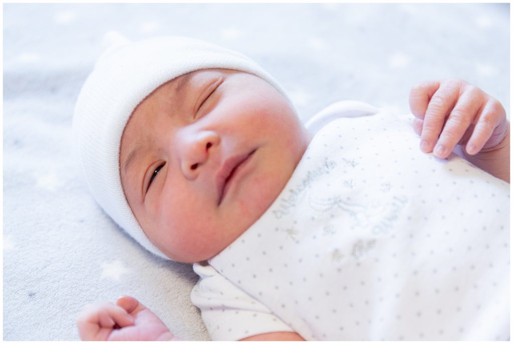 sleepy baby in hospital